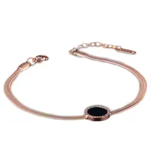 Fashion Simple Elegant Rose Gold Color Bracelets & Bangles Adjustable Bracelet For Women Party Wedding Bridal Jewelry