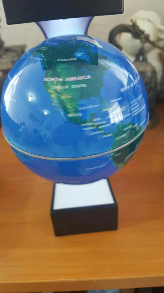 C Shape Black Blue Led World Map Decor Home Electronic Magnetic