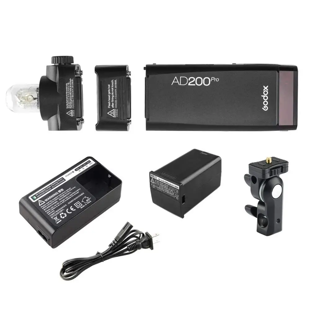 Godox AD200 Pro AD200Pro 200Ws 2,4G Вспышка стробоскоп 2900mAh батарея голая лампа Speedlite френель головка для DSLR вспышка для фотоаппарата