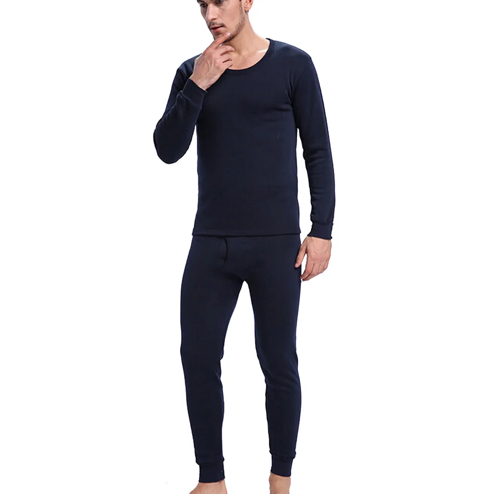 1 Set Winter Mens Warm Thermal Underwear Mens Long Sexy Black Thermal Underwear Sets Thick Plus