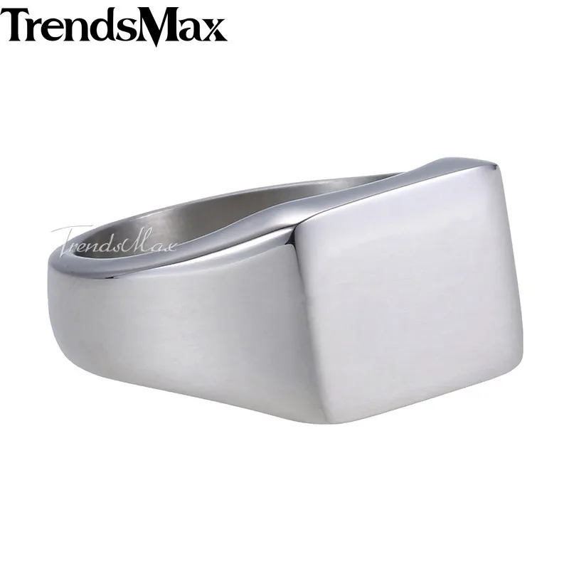 Trendsmax женское и мужское кольцо гладкая вывеска обручальное серебряного цвета из