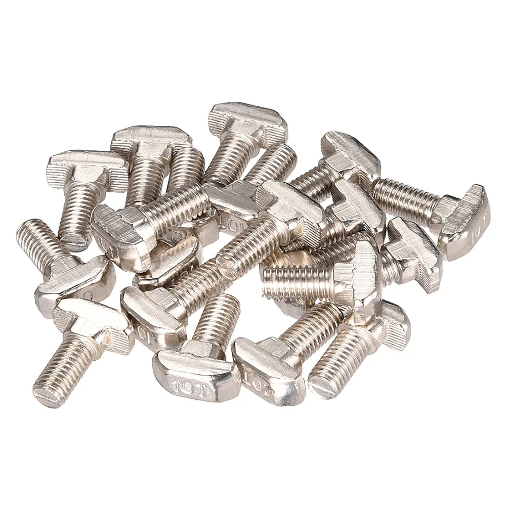 

UXCELL M8 20Pcs Thread 20/25mm T-Slot Drop-In Stud Sliding Screw Bolt Carbon Steel 45 Series For Clamping Lock Aluminum Alloy