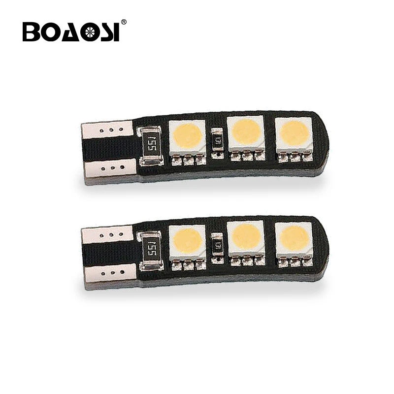 BOAOSI 10 ШТ. T10 6SMD СВЕТОДИОДНЫЕ Лампы 194 168 5050 W5W Canbus для Салона Карте огней Купол света