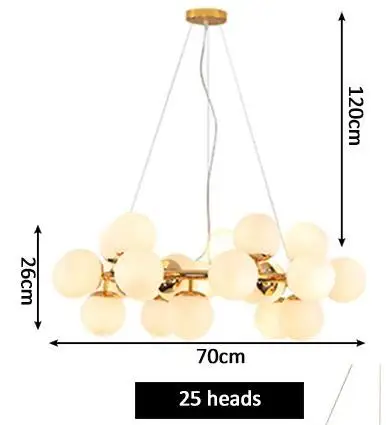 Волшебный фасоли современный стеклянный светодиодный подвесной светильник люстра s черный золотой бар подвесной светильник для столовой G4 подвесной светильник Ретро Лофт люстра - Цвет корпуса: 25 heads