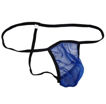 

G7107 Mens full transparent panties mesh low-waist sexy ultra-thin breathable male Pouch String Thong
