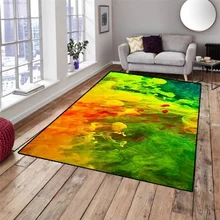 Else зеленый желтый оранжевый акварельный 3d узор принт нескользящие микрофибры гостиной декоративные современные моющиеся области коврик