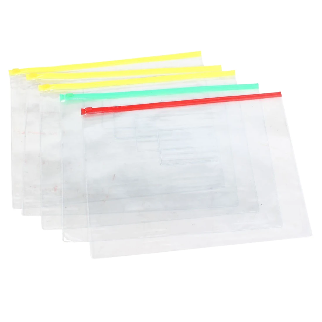 5 Pcs A4 Transparent Thick Plastic File Bag Document Wallet Folders 
