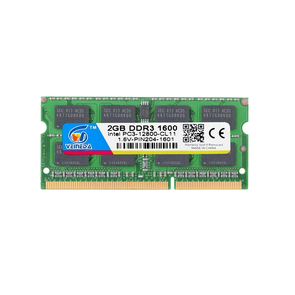VEINEDA память ddr3 2 Гб оперативная память ddr3 1066 МГц для dimm ddr3 оперативная память Совместимость все Intel AMD ноутбук PC3-12800 204pin