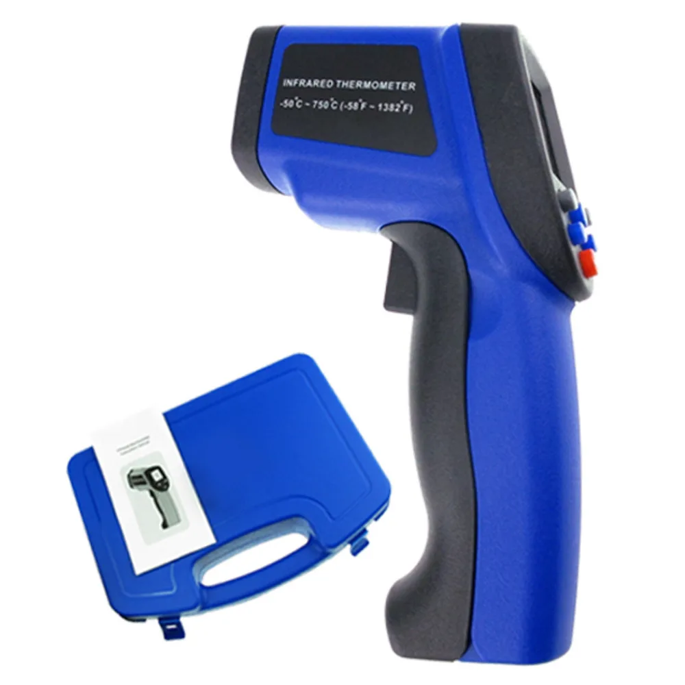 

Non Contact Digital IR Infrared Laser Thermometer -50~750degC/-58~1382degF 12:1 Pyrometer Industrial Chemicals Machinery Cooking