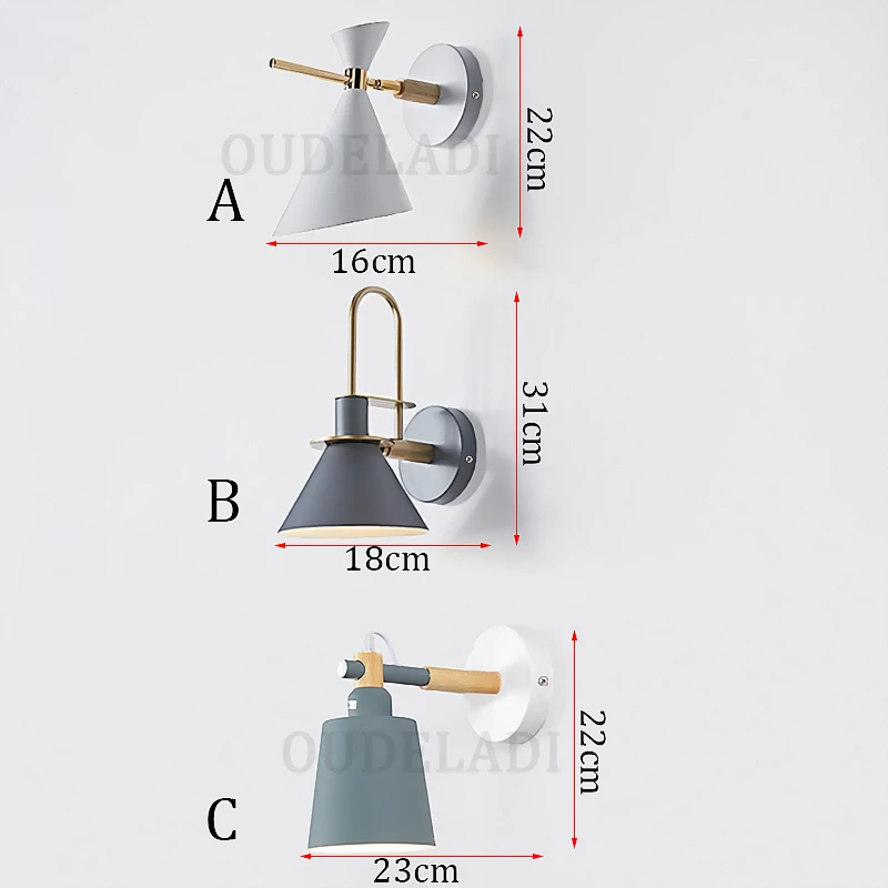 Современные скандинавские Настенные светильники серии Макарон креативная гостиная спальня кабинет прохода прикроватные лестницы A B C пункт
