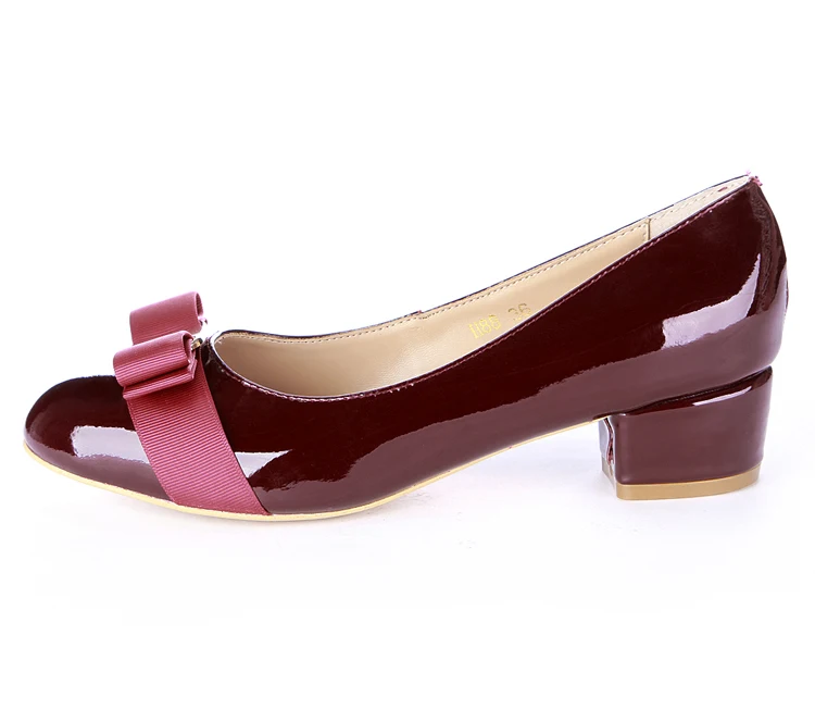 Женская брендовая обувь на каблуке с бантом; женская обувь из натуральной кожи на среднем каблуке; туфли-лодочки; дизайнерская обувь. DA028 - Цвет: 2