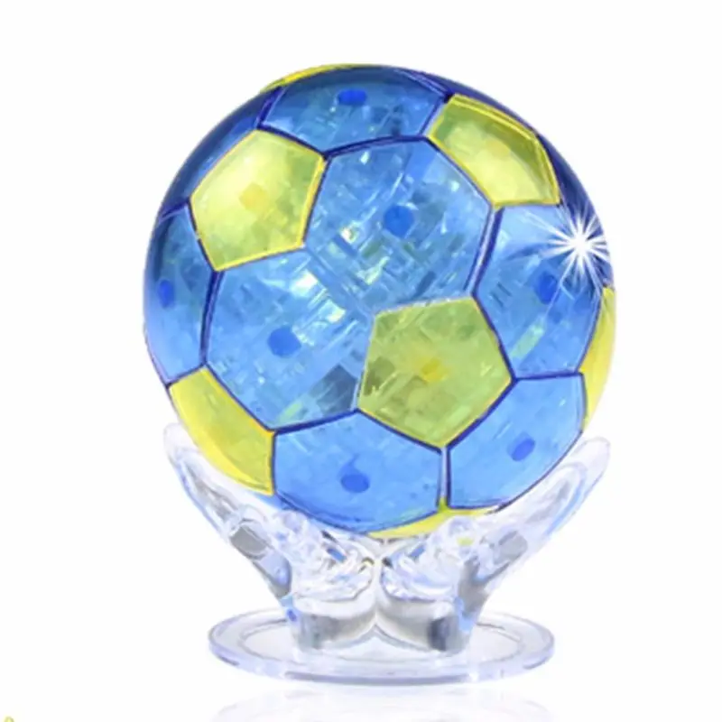 

3D Crystal Puzzle Building Jigsaw Football Soccer Ball Home Decor Model