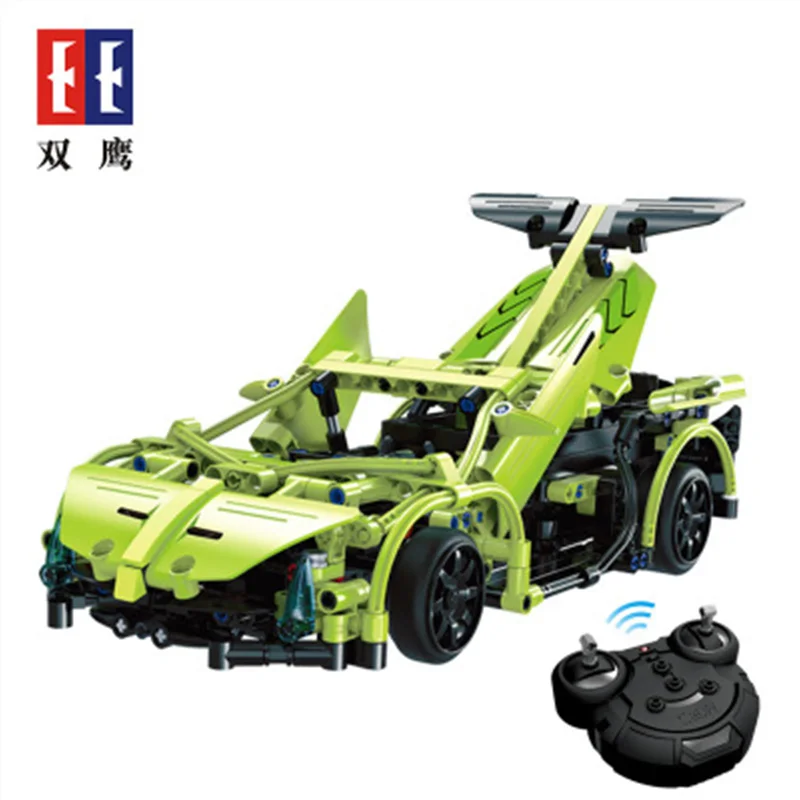 

Remote control Supercar SPEED GREEN TECHNIC Race Car Model Building Blocks Bricks Compatible Legos Educational Toys gift for kid