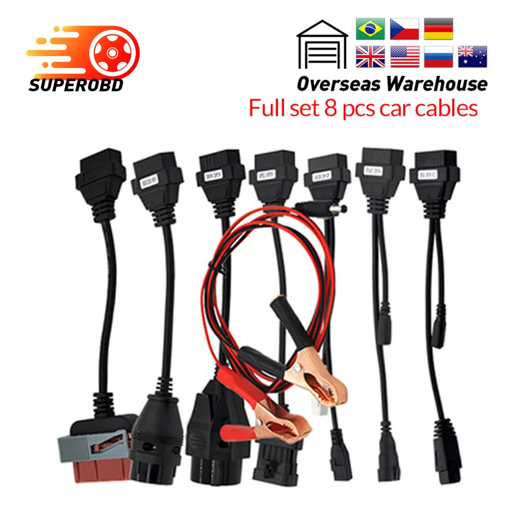 

2018 OBD2 Diagnotic Cables CDP Car/truck Cables With Full Set 8 Car Cables TCS CDP PRO OBD2 OBDII Cables For MVD/Multidiag Pro+