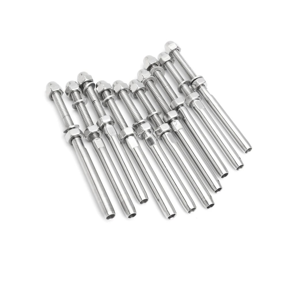 

10Pcs T316 Swage Threaded Tensioner for 1/8" Cable Railing Systems Stainless Steel