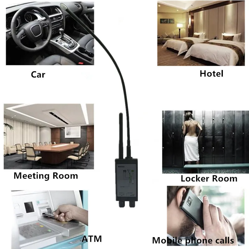 1MHz-12GHz Wireless Cellphone 4G/3G/2G Signal Detectors RF Bug Detector Auto Search Alarm+GPS Tracker Finder with Magnet Light