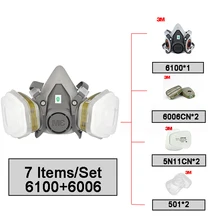 3 м 6100+ 6006 Респиратор маска половина лица респиратор отремонтированный лабораторный формальдегид противогаз защитные маски Окрашенные R82027