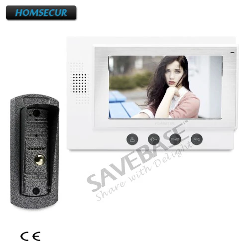 HOMSECUR 7 &quotвидео домофон система + одна кнопка разблокировки для квартиры TM701-W TC041 |