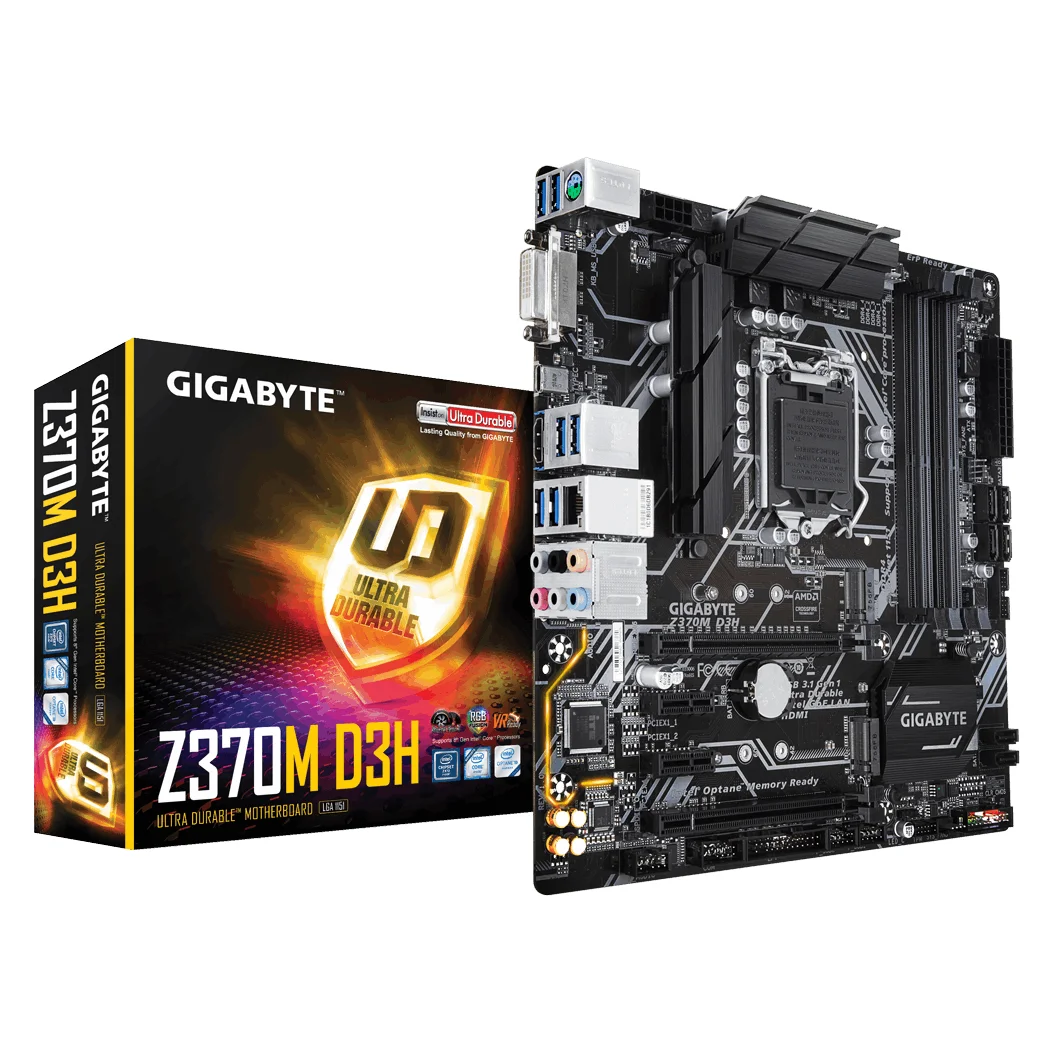 Gigabyte Z370M D3H, DDR4-SDRAM, DIMM, 2133,2400, 2666 МГц, двойной, 64 ГБ, Intel