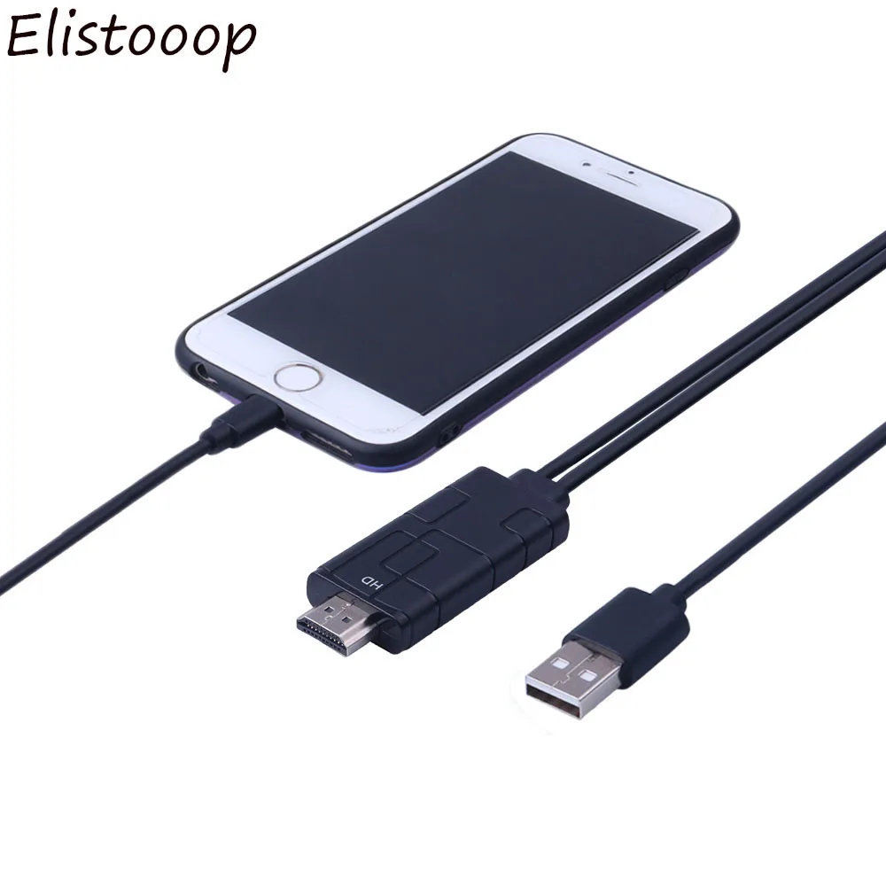 2018 1.8m 8 Pin to HDMI Cable USB Adapter Converter for HDTV TV Digital AV Apple iPhone Ios LD10 | Электроника