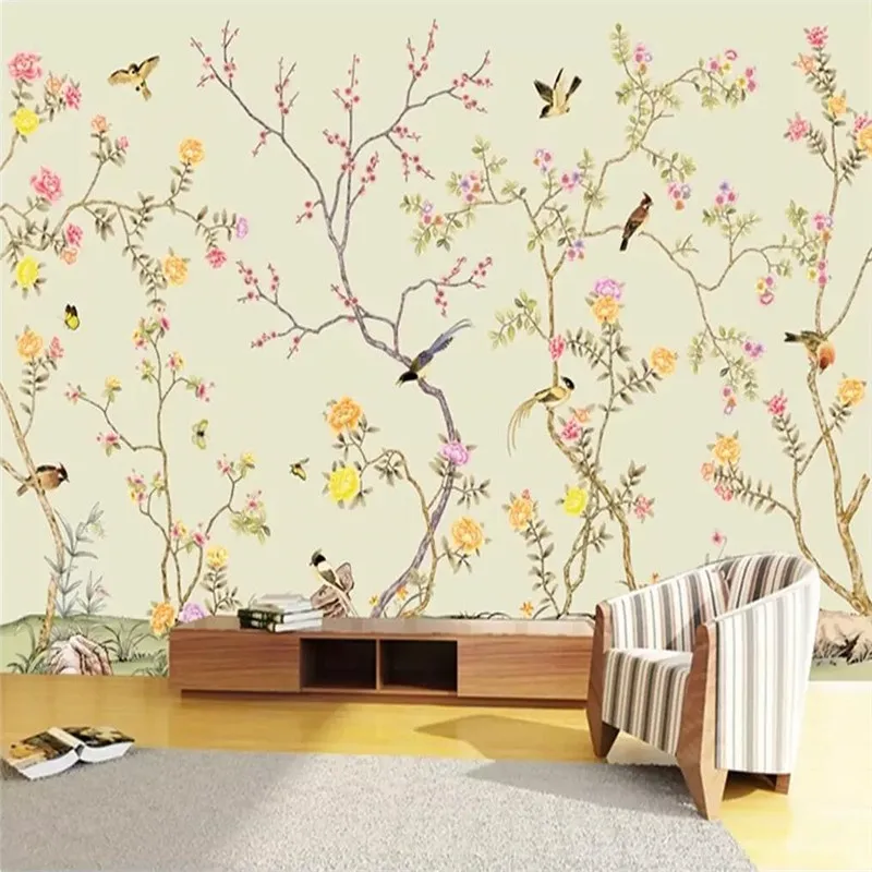 Large super clear flower bird 3D background wall professional production mural wholesale wallpaper mural poster photo wall Large super clear flower bird 3D background wall professional production mural wholesale wallpaper mural poster photo wall