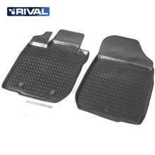 Для Lada Largus 2012-(фургон) Передние коврики в салон 2 шт./компл. полиуретан Rival 16003003