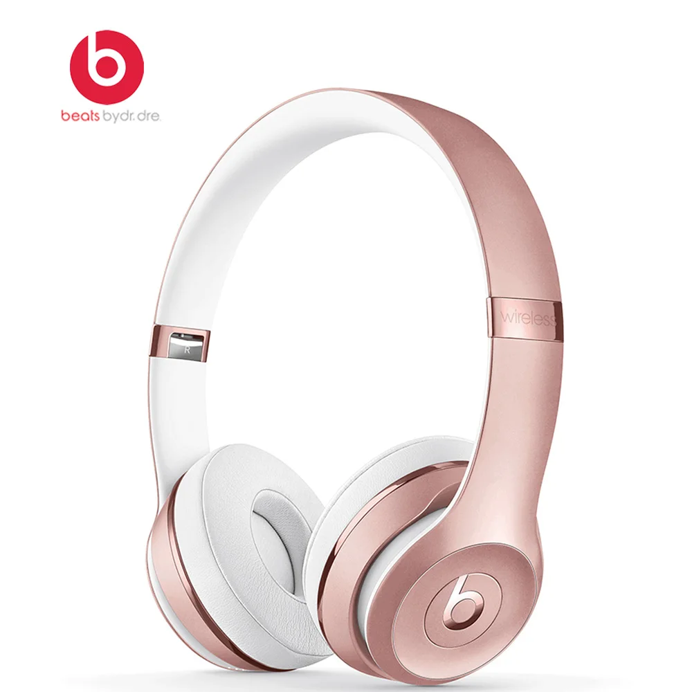 Beats Solo3, беспроводные Bluetooth наушники, на ухо, игровая гарнитура, музыка, 3,5 мм, проводные наушники, наушники с микрофоном - Цвет: Rose Gold