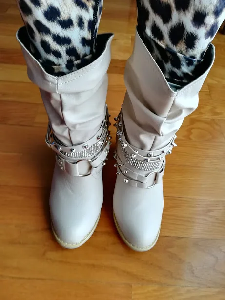 Yedian Slip On Winter Cross Tie Womens Ankle Boots
