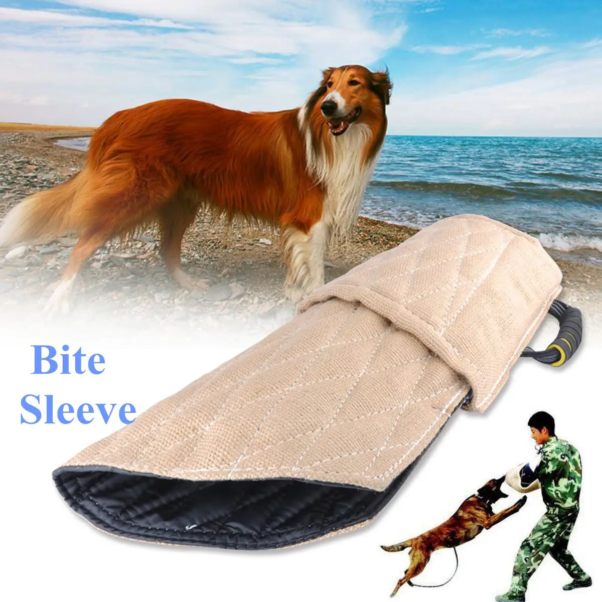 

Dogs Training Bite Jute Arm Sleeve With Buit-in Handle Bar Protection For Young Malinois Work Dog Green Training K9 Rottweiler
