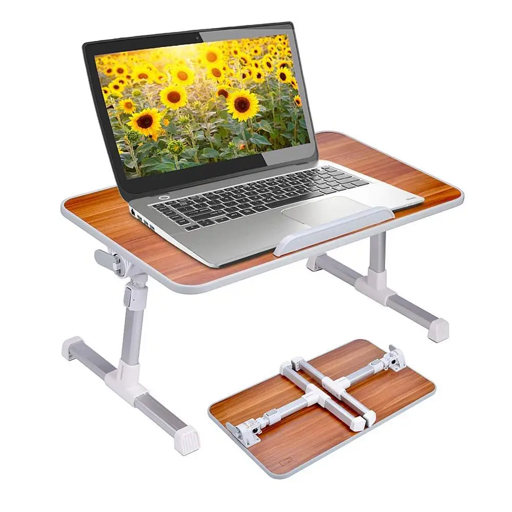 

Adjustable Bed Table, Portable Laptop Standing Desk, Foldable Sofa Breakfast Tray, Notebook Stand Reading Holder for Couch Floor