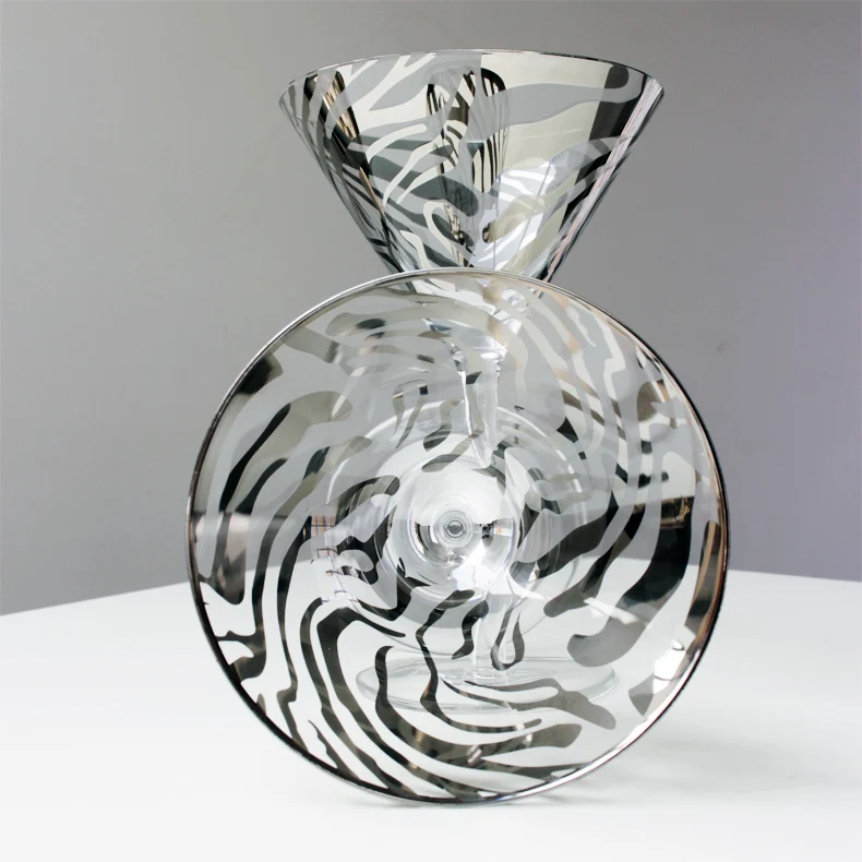 Креативное коктейльное стекло Зебра серебряное гравированное Хрустальное кружки винного цвета для Свадебный Бокал для вечерние