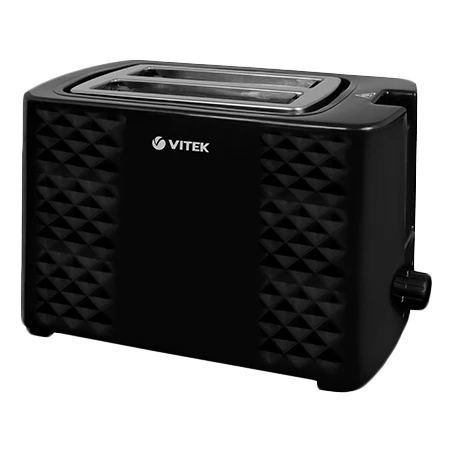 Тостер Vitek VT-1586 BK (Мощность 800 Вт, 6 уровней поджаривания, разморозка, подогрев, термоизолированный корпус)