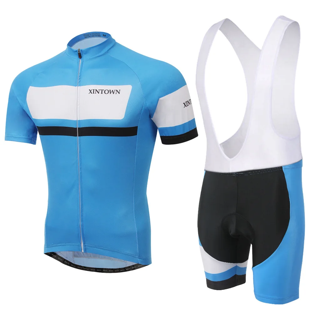 Equipe XINTOWN 2015 Azul Estilo conjuntos MTB ciclismo roupas mangas curtas jersey + ninos 2017 culote CC0319 | Спорт и развлечения