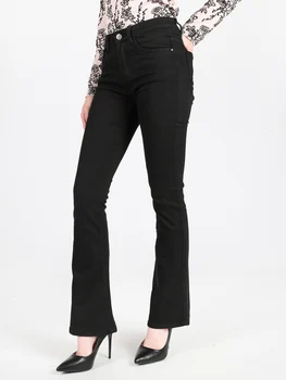 

Spring Black flare jeans woman spring new high waist slim ankle-length verticle flare trousers