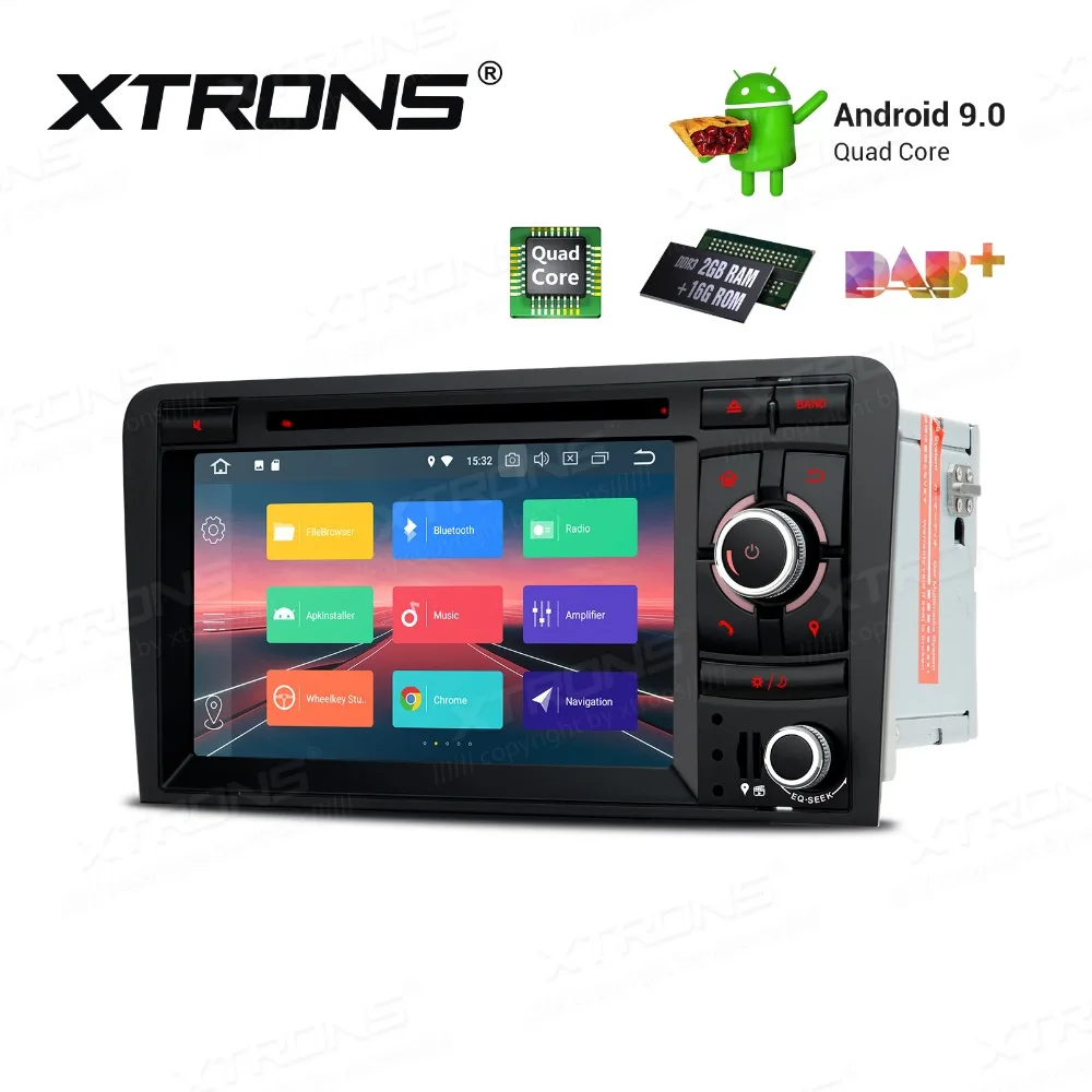 XTRONS Android 9,0 автомобильный стерео DVD мультимедийный плеер для Audi A3 8P S3 8P RS3 Sportback 2011 gps навигация Plug& Play дизайн