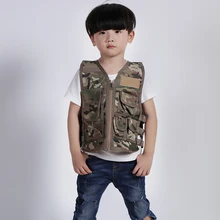 Тактические детские жилеты, брендовые военные охотничьи жилеты, нейлоновые камуфляжные жилеты для стрельбы, детский жилет CS Game, Детская форма без рукавов, тактильная одежда
