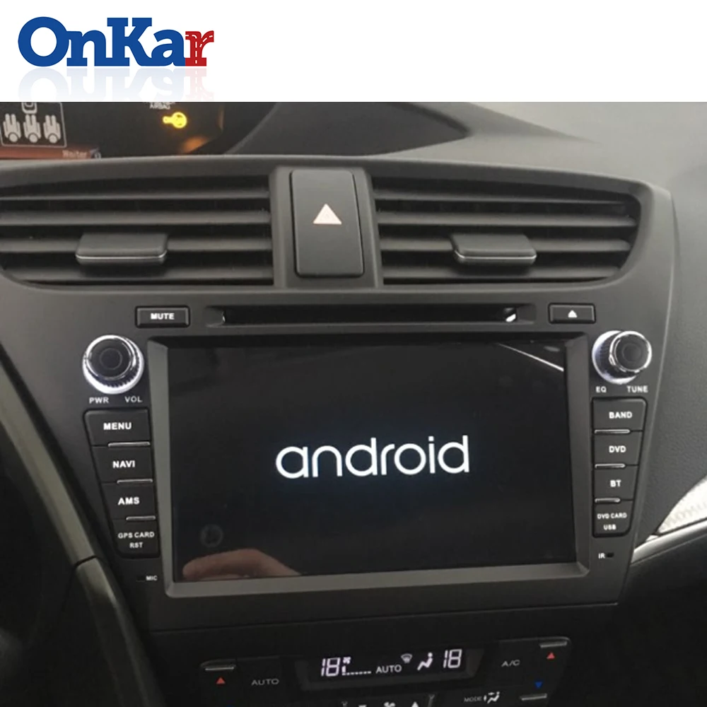 Cheap ONKAR car android dvd player for Honda Civic 2013 2014 2015 car multimedia gps navigation radio stereo support backup camera 5