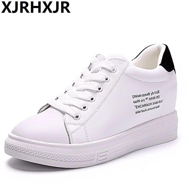 

shoes woman 2018 winter autumn new platform sneakers tenis feminino casual chunky sneakers woman lace-up white sneakers 6cm heel