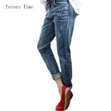 Pantalones vaqueros de estilo boyfriend para mujer 2018 gran oferta Vintage desgastado Regular Spandex rasgado Jeans Denim lavado Jeans Mujer C1028