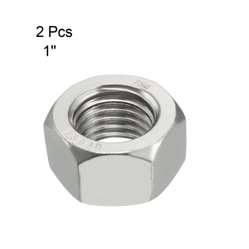 

UXCELL 2Pcs 1-8 Nuts 304 Stainless Steel Hexagon Hex Nut Silver Tone Female Threaded Inside For Both Indoor And Outdoor Use
