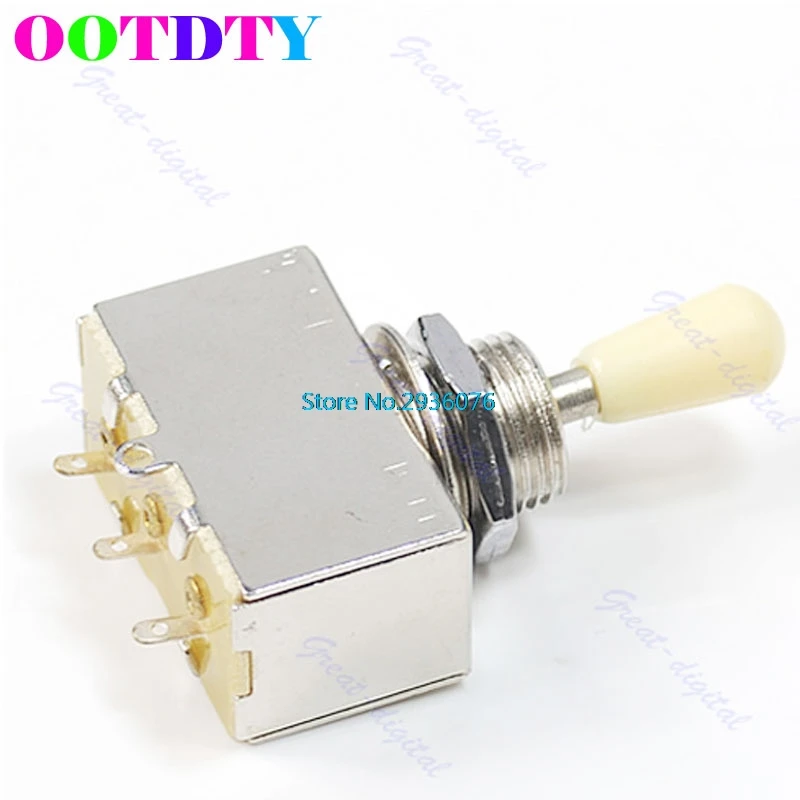 

3 Way Closed Toggle Switch Box Style Chrome For Electric Guitar Cream Knob APR22_0