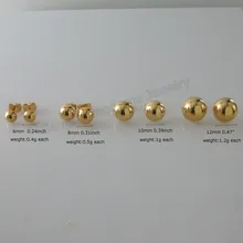 Foromance/Новые 5 видов стилей в форме полушара-желтое золото GP накладные серьги-гвоздики с простой поверхностью