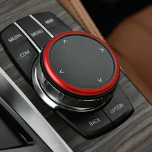Автомобильный интерьер, Мультимедийные кнопки, круглая наклейка, мультимедийное кольцо, рамка, украшение для bmw 5 серии 528 530 540li