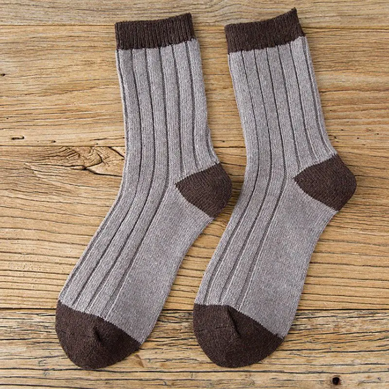 Женские шерстяные кашемировые толстые теплые мягкие однотонные повседневные зимние носки - Цвет: Коричневый
