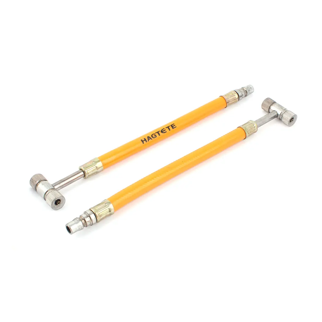 

UXCELL Car Double Head Flexible Hose Tyre Tire Air Pump Chuck Orange 2Pcs