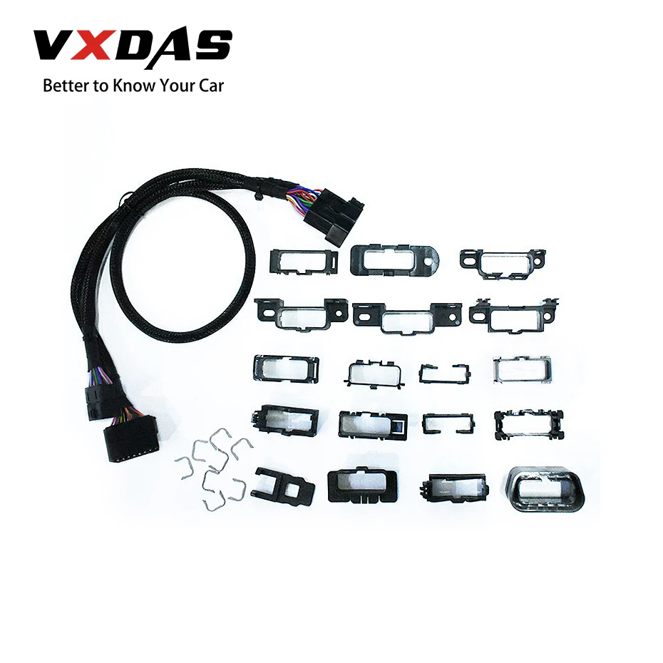 

VXDAS Universal Harness Kit Splitter Extension 16Pin OBD T Cable Car/Auto Plastic Flange Mount Brackets/Connector/Adapter Set
