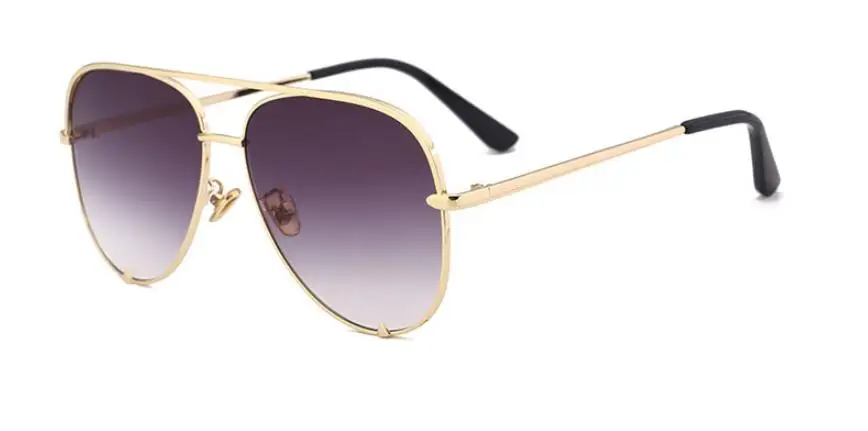 Черные мини солнцезащитные очки люксовый бренд Женская мода зеркальные розовые очки Пилот Стиль Взрослые Девушки Солнцезащитные очки градиент UV400 - Цвет линз: gold gradient gray