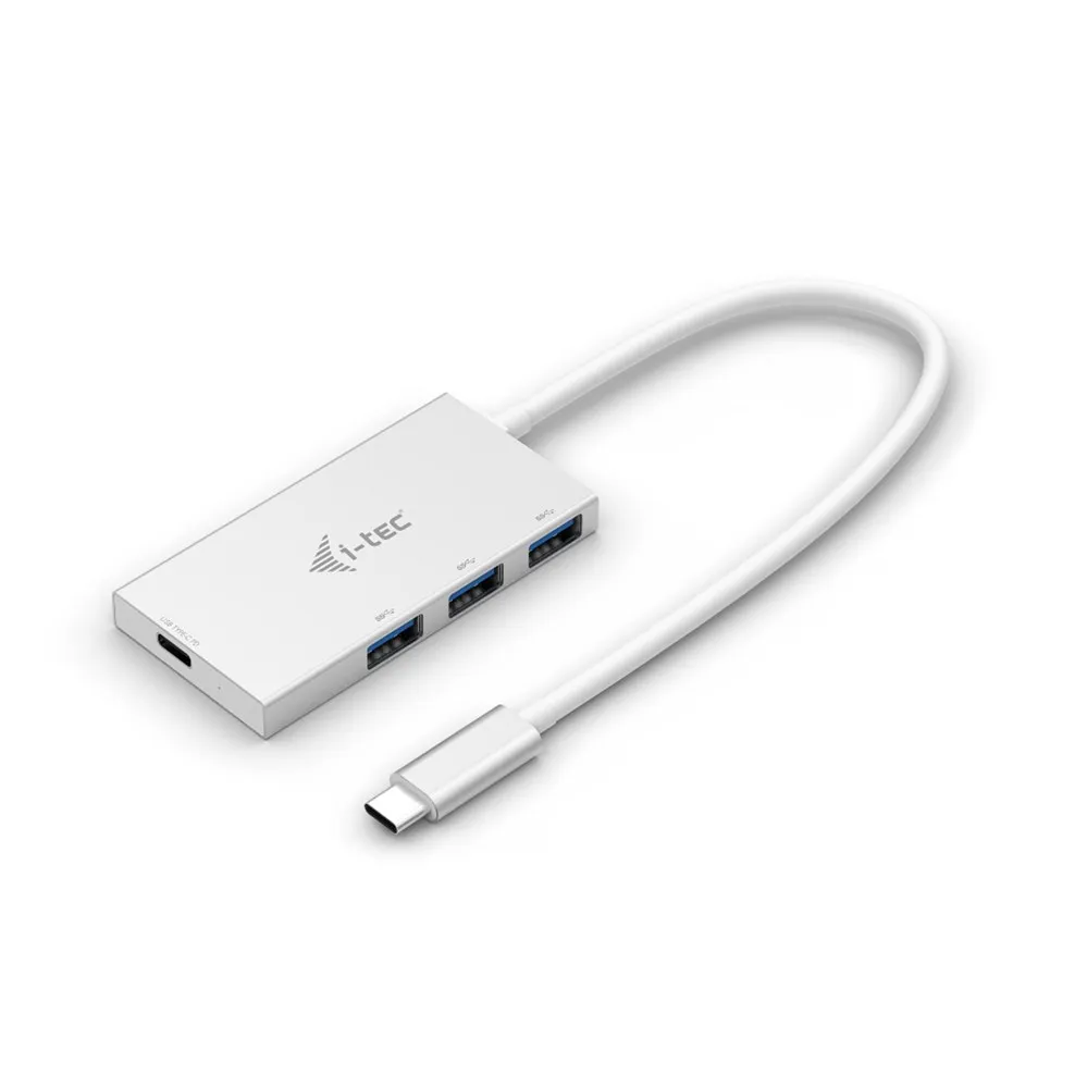 Я-tec USB-C 3-порт концентратора с Мощность доставки, USB 3,1 (3,1 Gen 2) Тип-C, USB 3,0 (3,1 Gen 1) Тип-A, 5000 Мбит/с, белый