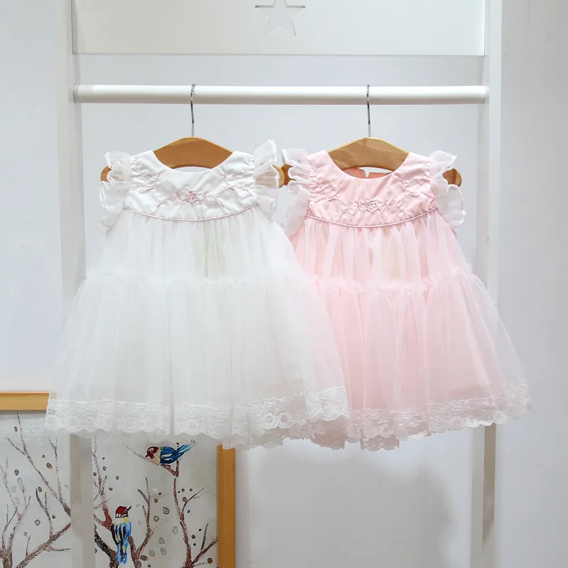 Roimyal/, летнее многослойное платье с пышными рукавами для девочек милые праздничные Платья с цветочным рисунком для детей от 3 до 8 лет