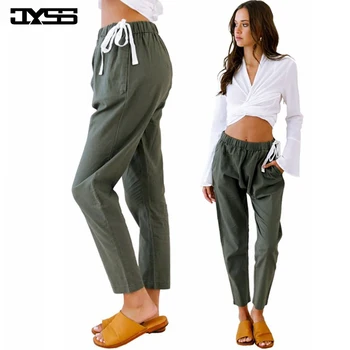 

JYSS casual loose autumn elastic waist women black pants fall new streetwear pencil pants woven girl trousers for lady 81203#
